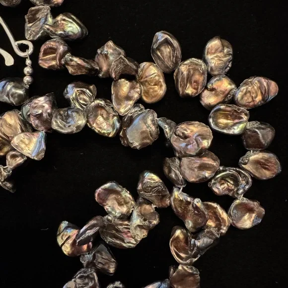 NWOT Freshwater Pearl Necklace with Jasper & Turquoise Pendant - Picture 5 of 8